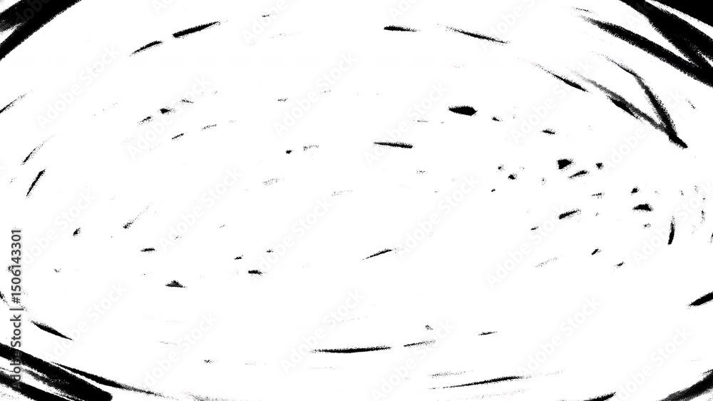 Animation of hand drawn transition collection set. Pack of 9 White Cartoon scribble brush animation transitions fx on Alpha Channel. 4K seamless loop, Matte background.