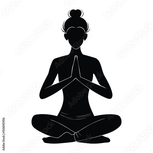 Yoga Girl in Cross Legged Sitting Position