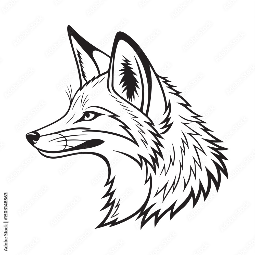 Obraz premium red fox vector art illustration