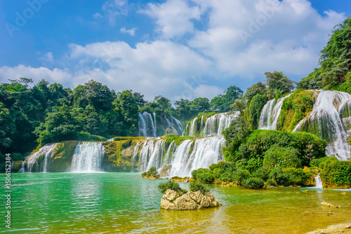 Panoramic waterfall photo