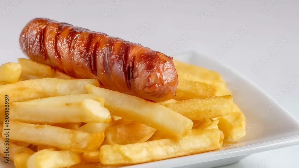 Crispy Fries with Grilled Sausage