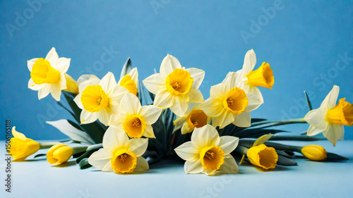 yellow and white rose flower background wallpaper, white daisy flower isolated on green tosca background, beautiful bloom on table
