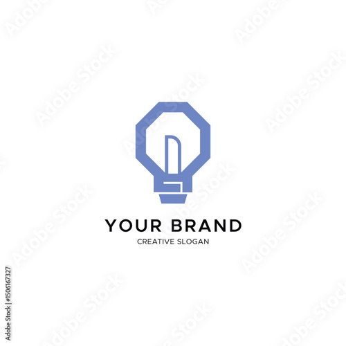 Minimalist Bulb logo with letter D for tech or energy brand