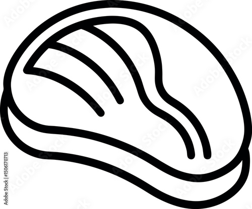  Brisket outline vector on transparent background
