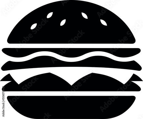 Veggie burger silhouette vector on transparent background