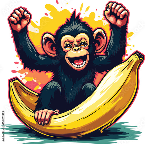 Banana Monkey vector 
