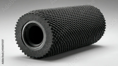 3D Printed Cylindrical Object with Honeycomb Pattern and Central Hole for Industrial Applicatio