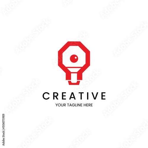 Minimalist bulb, bet and ping pong logo for table tennis brand