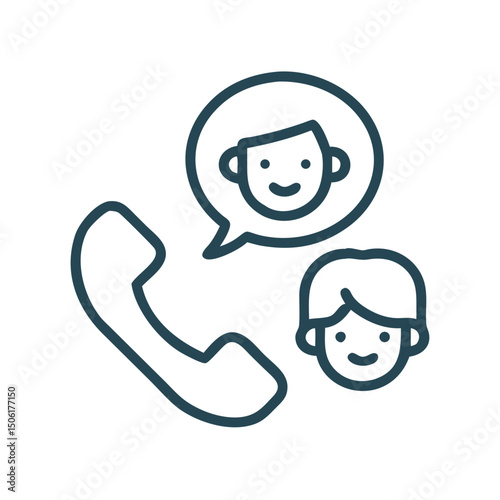 Diverse kids on phone call in vector style for telecom company children's products