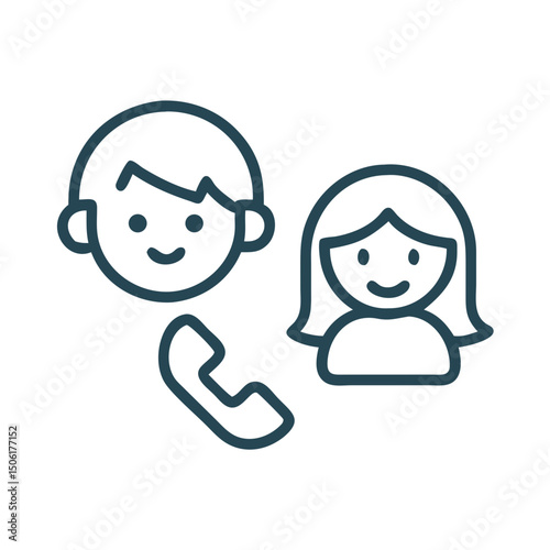 Diverse kids on phone call in vector style for telecom company children's products