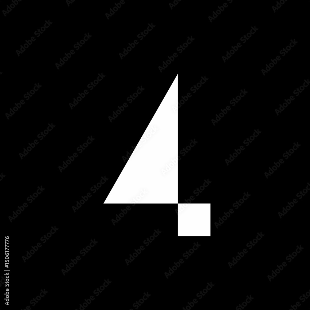 Fototapeta premium Simple elegant number 4 logo design.