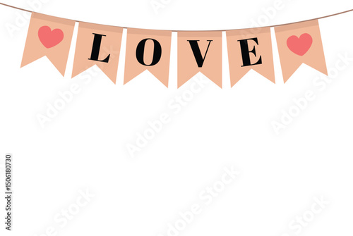 This stylish love banner, adorned with beautiful hearts, is absolutely perfect for weddings and romantic events