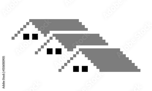 home illustration estate vector logo pixel art
