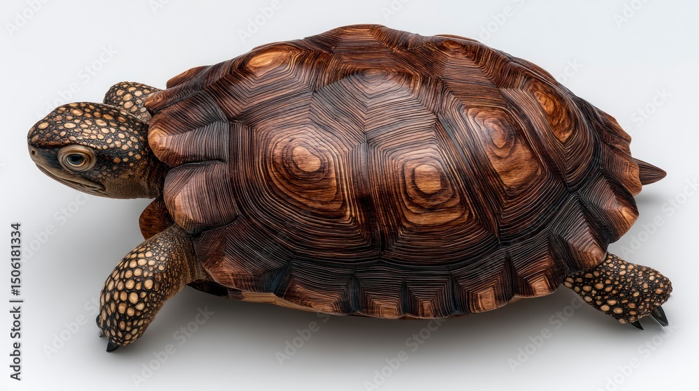 Fototapeta premium Detailed CloseUp of a Tortoise with Intricate Shell Patterns and Spotted Skin