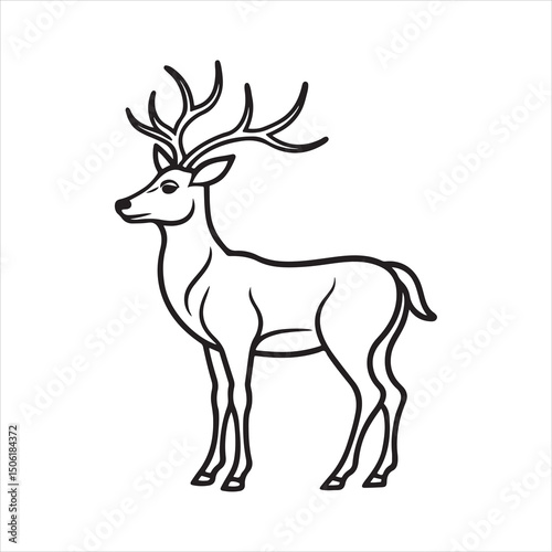 white tailed Deer silhouette vector