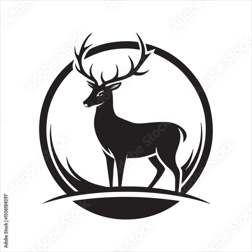 white tailed Deer silhouette vector
