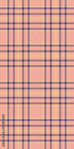 Deco check plaid pattern, diverse vector fabric background. Detailed textile texture seamless tartan in red and indigo colors.