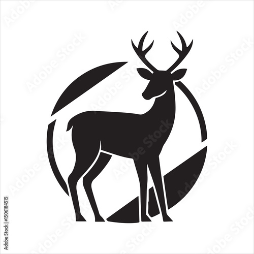 white tailed Deer silhouette vector