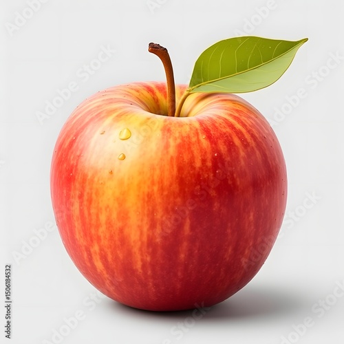 Perfectly Ripe and Shiny Red Apple Studio Shot for Healthy Eating Concepts