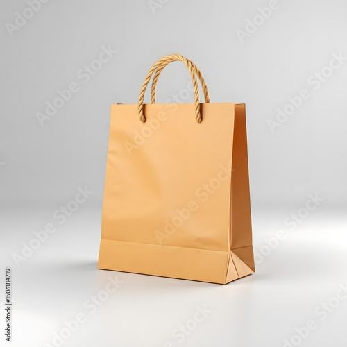 Premium Shopping Bag Mockup with Braided Rope Handles