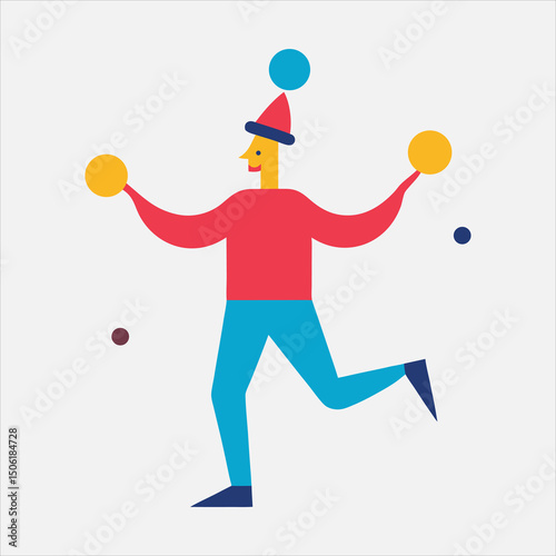 flat color juggler design