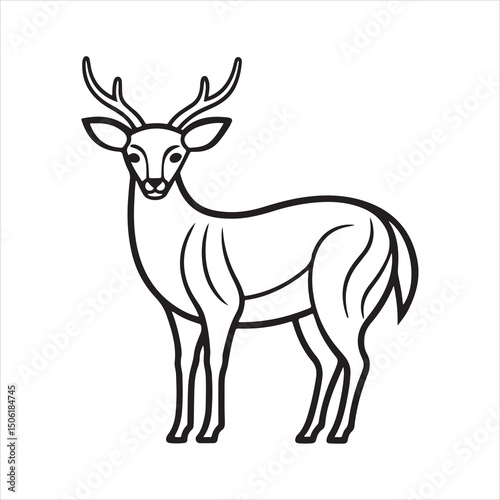 white tailed Deer silhouette vector