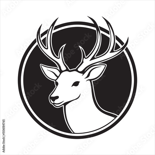 white tailed Deer silhouette vector