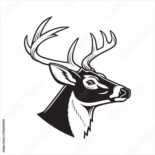 white tailed Deer silhouette vector