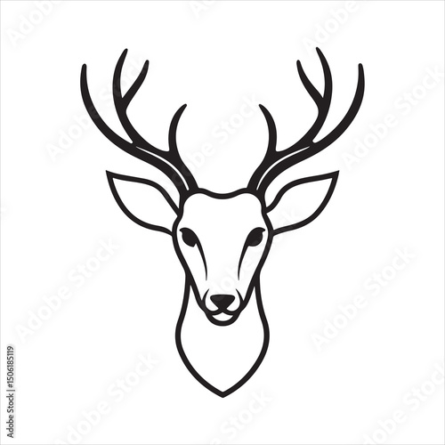 white tailed Deer silhouette vector