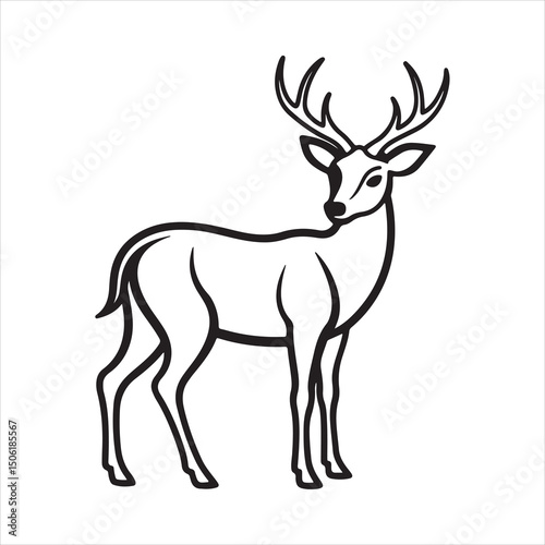 white tailed Deer silhouette vector
