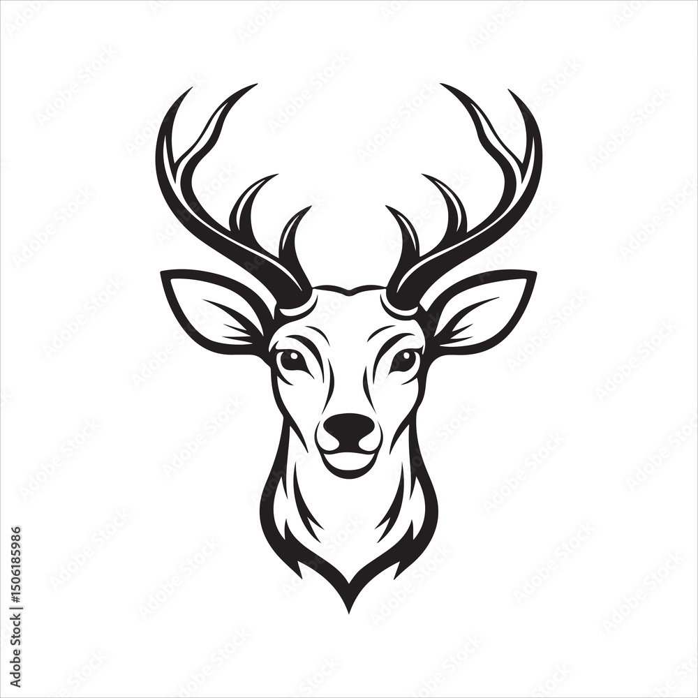 Fototapeta premium white tailed Deer silhouette vector