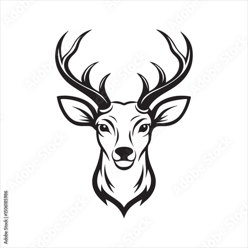 white tailed Deer silhouette vector