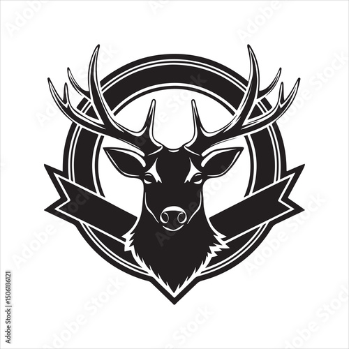 white tailed Deer silhouette vector