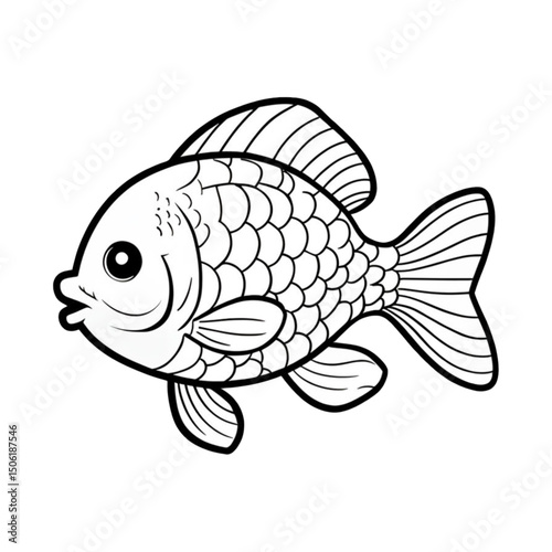 Fun fish coloring for kids