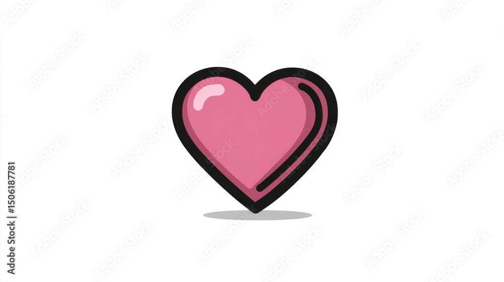 A vibrant pink heart with a glossy finish perfect for love romance and affection themes A vibrant pink heart with a glossy finish perfect for love romance and affection themes
