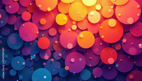 Overlapping circles creating a vibrant mosaic, stylish, circle pattern, colorful shapes
