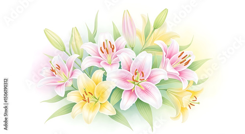 Pastel Lilies: Delicate Floral Arrangement