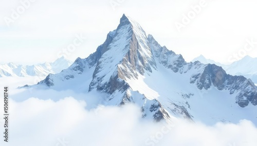 Wallpaper Mural Snow covered mountain peak, pristine white background, pure, altitude Torontodigital.ca