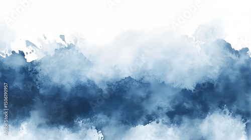 Abstract watercolor background texture in blue and white for graphic design and decoration use
