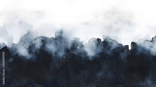 Abstract watercolor painting landscape art in blue and white for wall art and home decor ideas design 100