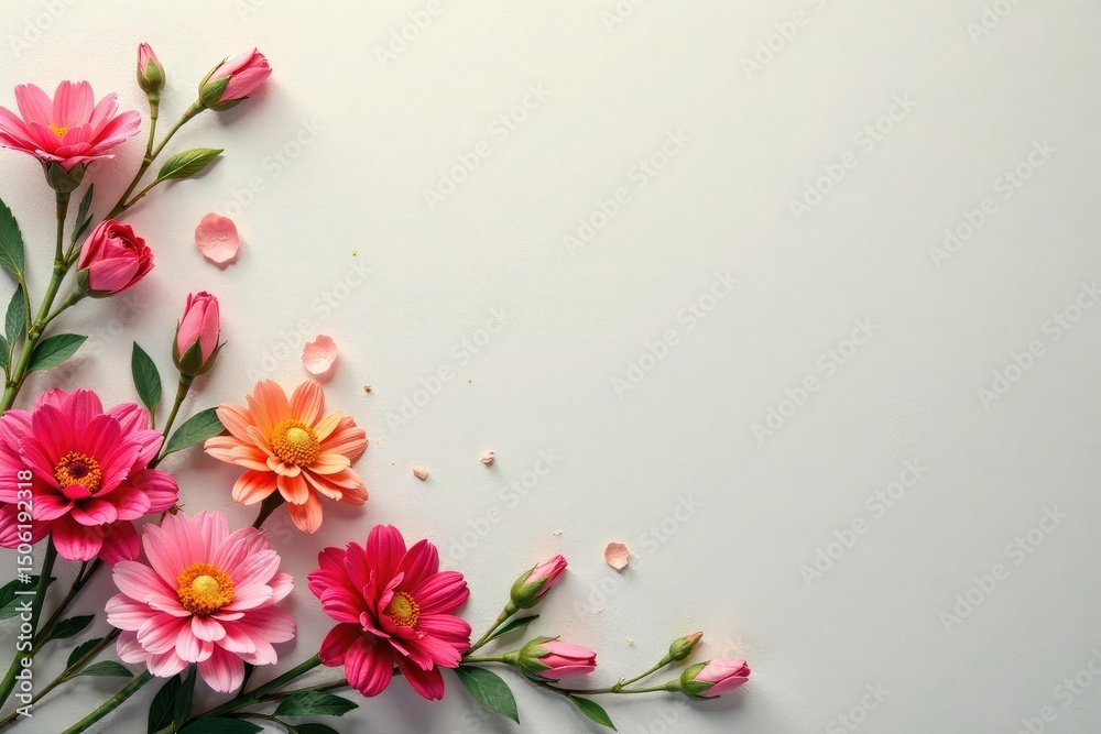 Naklejka premium Subtle repeating floral motif on a soft, textured surface, illustration, romantic