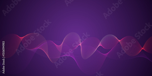 “Abstract Purple Background with Flowing Wavy Lines – Modern Digital Wave Design”