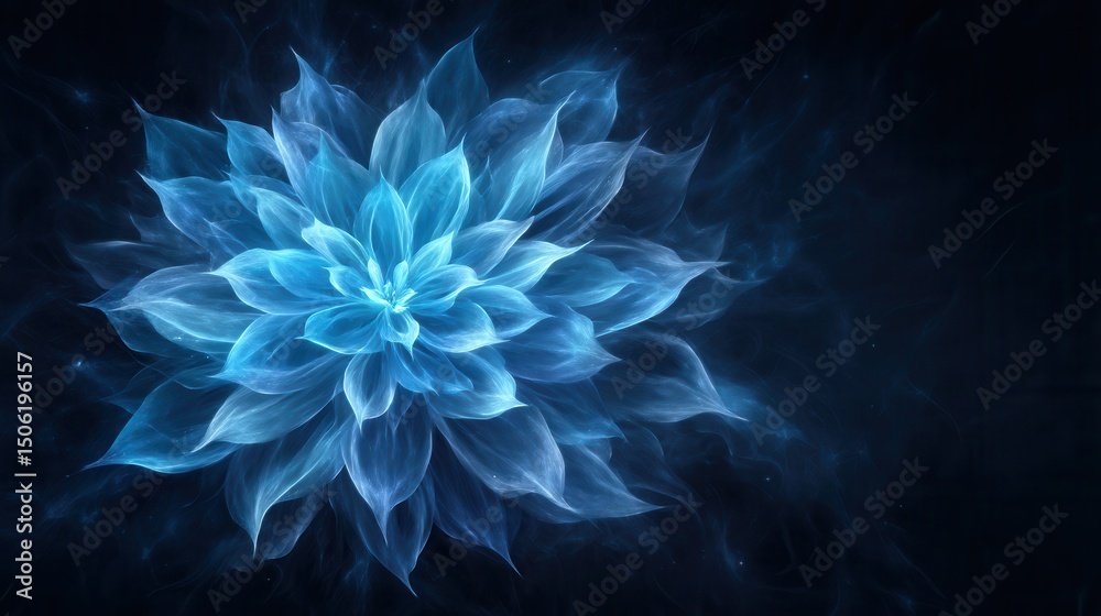 Obraz premium Abstract, luminous, blue flower design