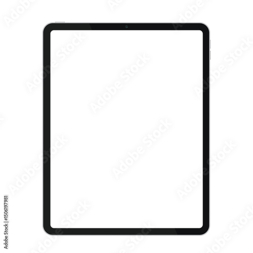 Realistic premium thin frame design tablet mockup for any project or presentation vector illustration