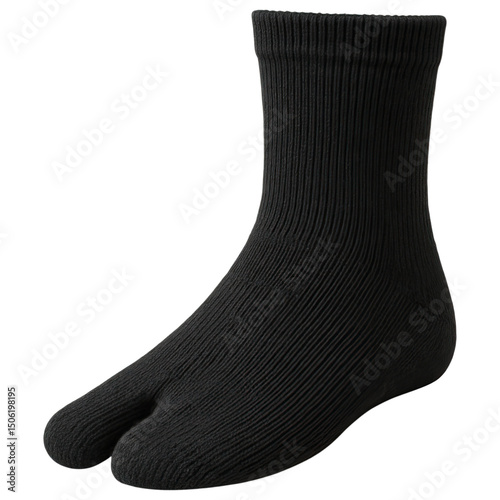 Black Tabi Socks Comfortable Stylish Ribbed Knit Cotton for Everyday Wear photo