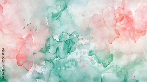 Watercolor background texture abstract art painting design pink green splash effect for graphic design