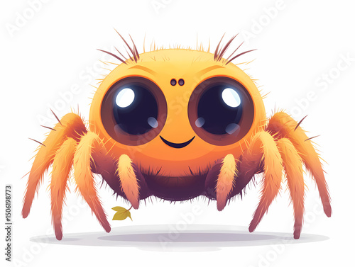 Adorable Cartoon Spider Smiling Cheerfully
