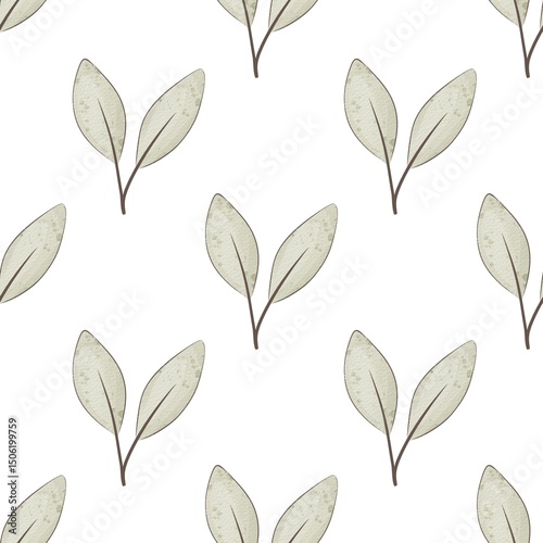 seamless pattern with leaves. season. Colorful illustration, flat style. hand drawing. design for fabric, textile, print, wrapper
