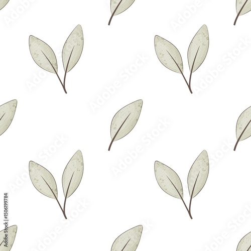 seamless pattern with leaves. season. Colorful illustration, flat style. hand drawing. design for fabric, textile, print, wrapper	
