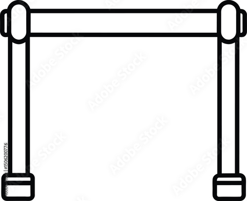 Simple Gate Barrier Icon, Line Art